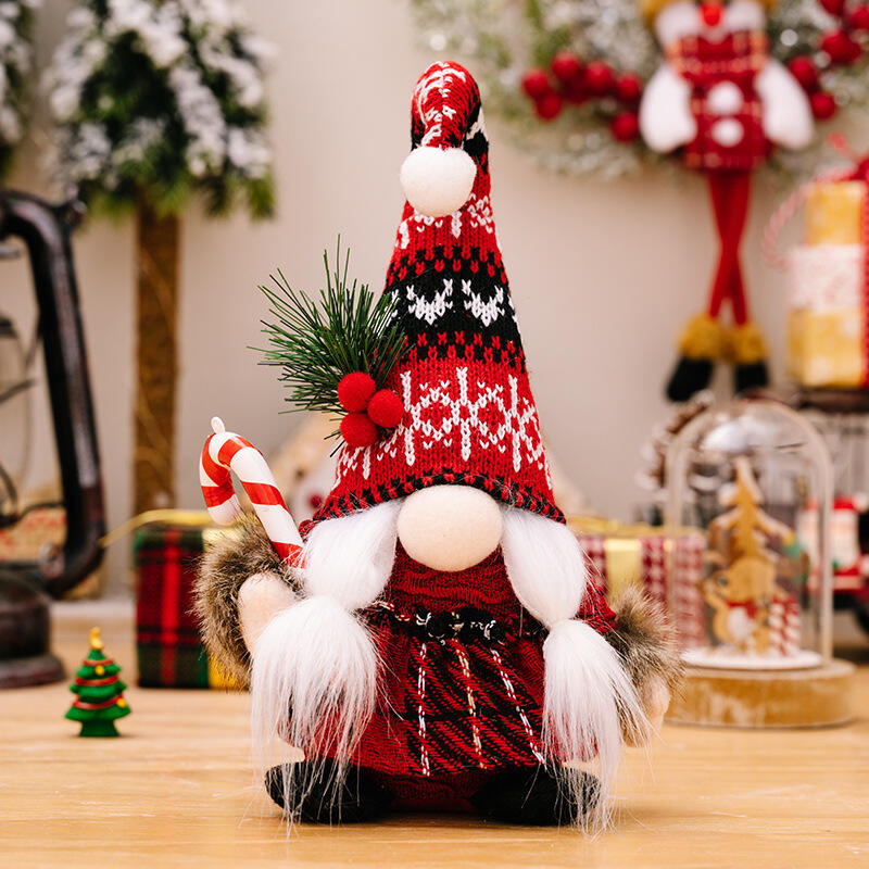 Gnome Christmas Plush Gnomes Gonk With Candy Canes & Kerosene Lamps manufacture