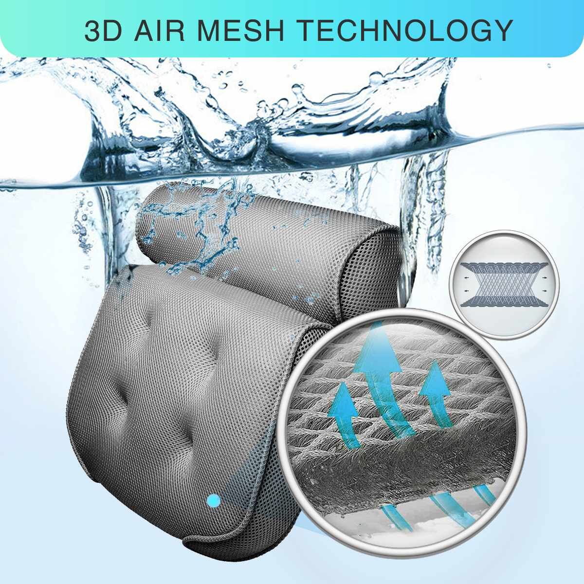 Самый продаваемый комплект для ванны с 4d сетчатой ​​подушкой для ванны, коврики для ванной, держатель для вина, сумка для белья, расслабляющая спа-подушка для ванны на танкетке для фабрики ванн