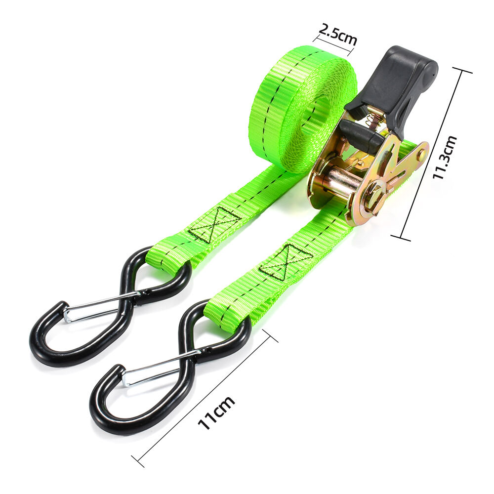 25mm 800kg small ratchet strap with double s hook load securing strap trailer factory