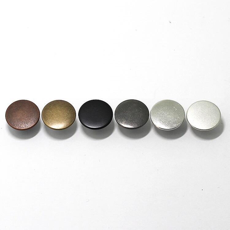 Custom logo brass metal 17mm silver flat shape denim jeans button