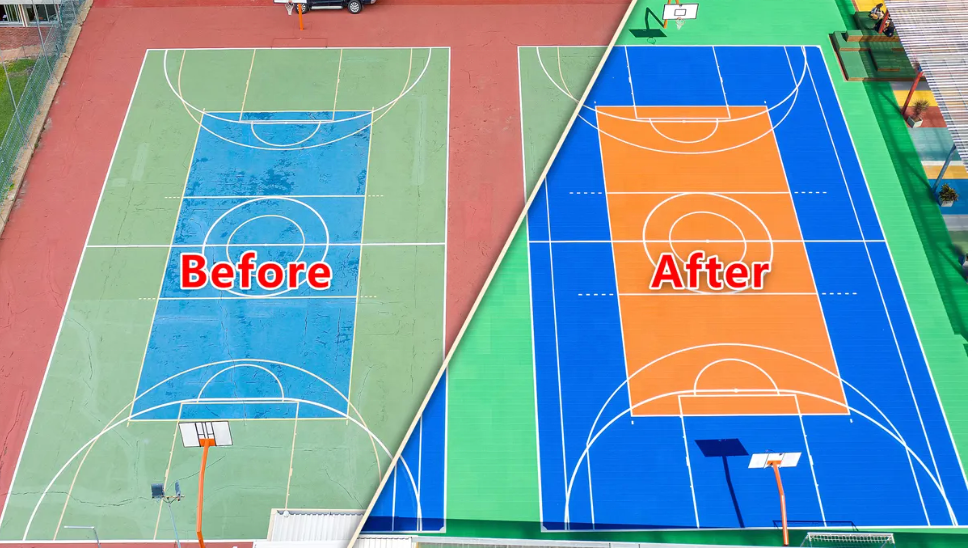 Modular Removable Outdoor Polypropylene Interlocking Sports Court Tiles Used for Basketball Tennis Court Flooring supplier