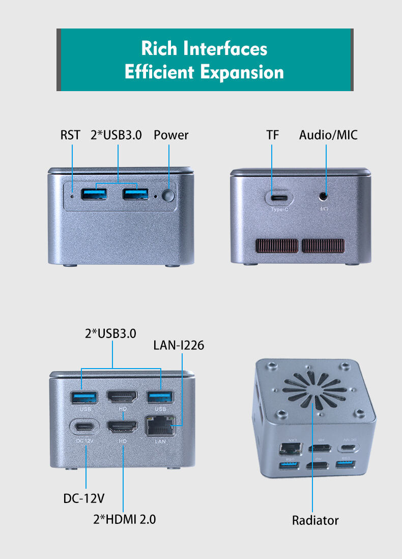 Piesia 12th Gen N95 N100 N300 Portable Mini Computer Host Ubuntu Dual display Pocket Desktop Linux NUC Mini PC For Home Office manufacture