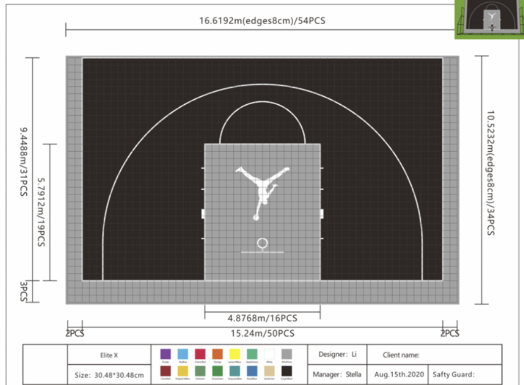 Outdoor Interlocking Basketball&Pickleball&Badminton Courts Flooring Tiles details