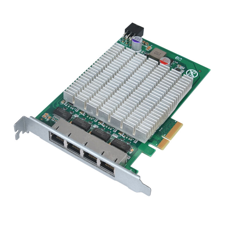 Intel I226 PCIe Network Riser Card with 4*RJ45 Lan Ports POE Gateway Module with PCIe 2.0 x4 Interface 2500/1000/100/10Mbps Network Transfer Rate for Image Acquisition Server details