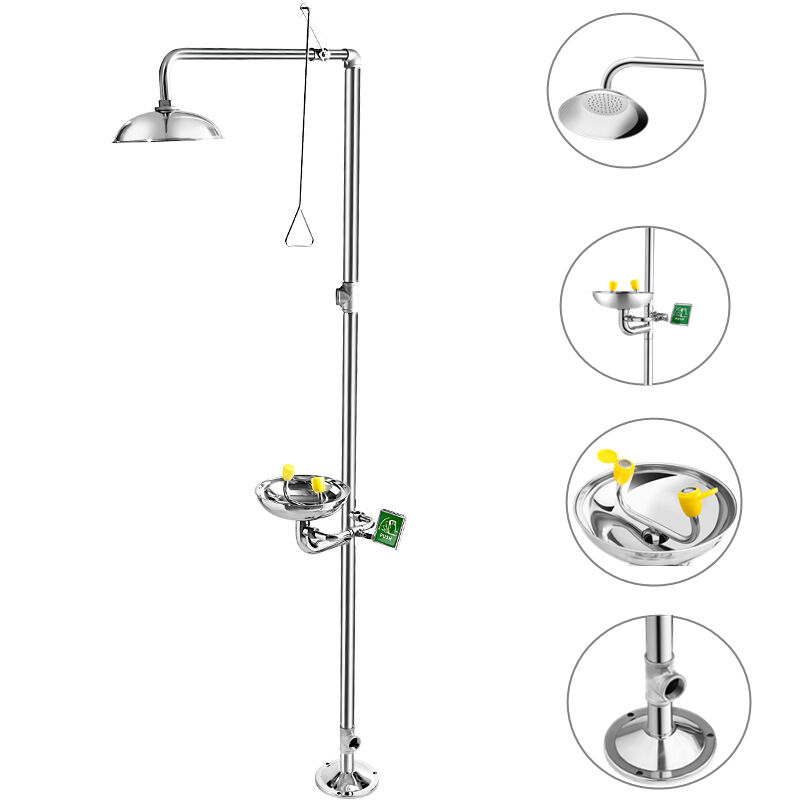 Wholesale Stainless steel ss 304 combination safety emergency eyewash shower with eyewash supplier