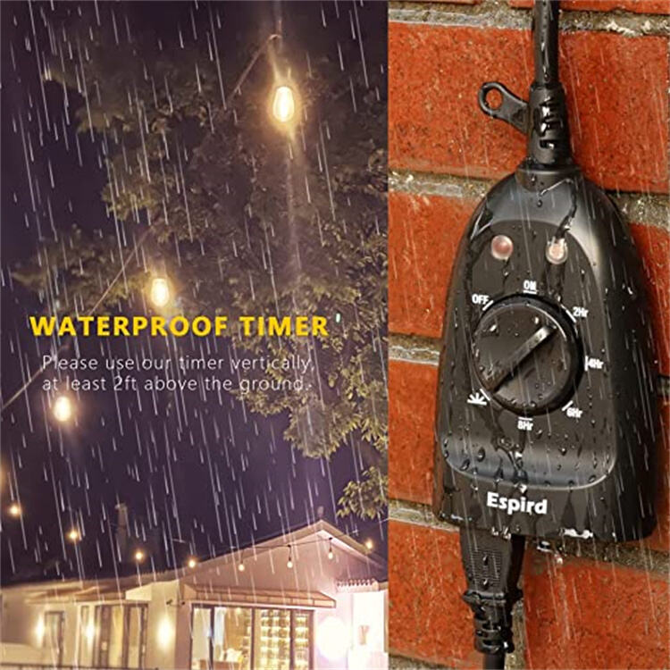 24-Hour Outdoor Black Lighting Accessory with 3 Grounded Outlets and 125V Photosensitive Countdown Sensor Timer manufacture