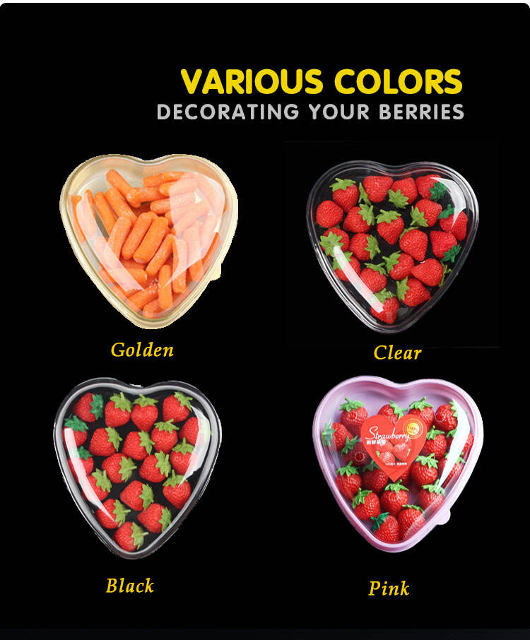 Competitive price and hot selling heart-shaped box with clear lid as gift box for packaging fruit candy cake sushi manufacture