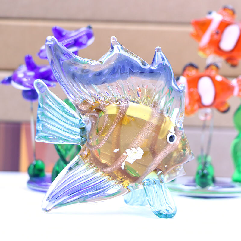 Hand Blow Large Beautiful  Murano Glass Fish Ornament Tropical Aquarium Decoration supplier