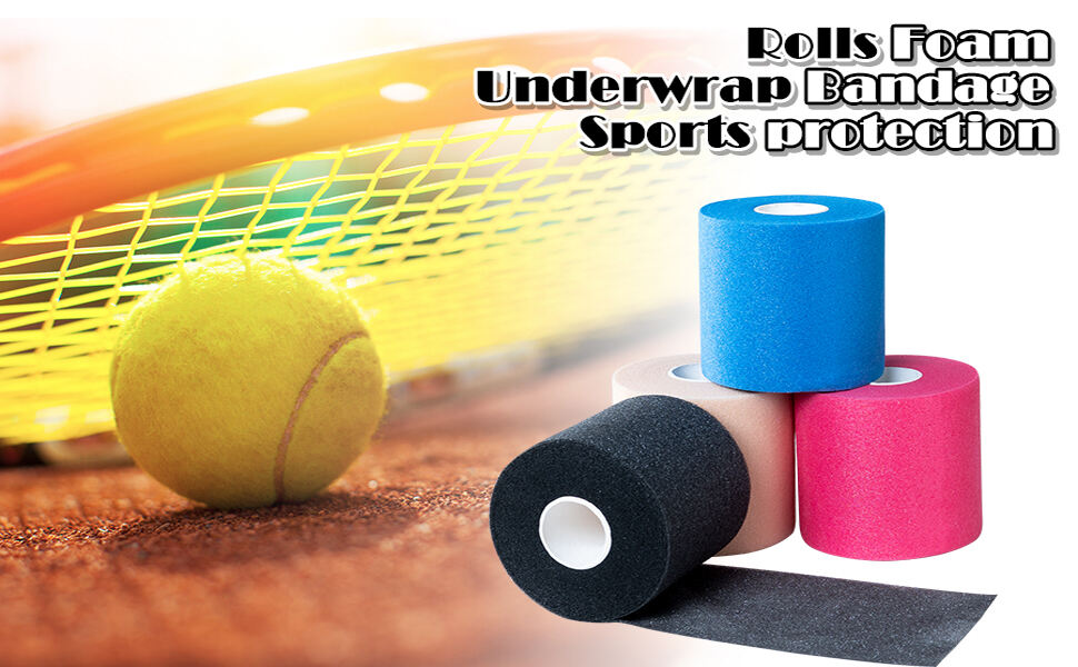 Factory wholesale 7cmx27m Soft Adhesive Pre Wrap Pu Foam Sports Bandage Under wrap Tape supplier