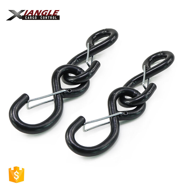 Heavy duty 1.5'' adjustable s hooks metal black 1500kgs cargo s hook with keeper manufacture