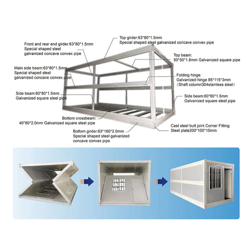 Prefab foldable container homes fast assemble container home portable residential shipping container factory