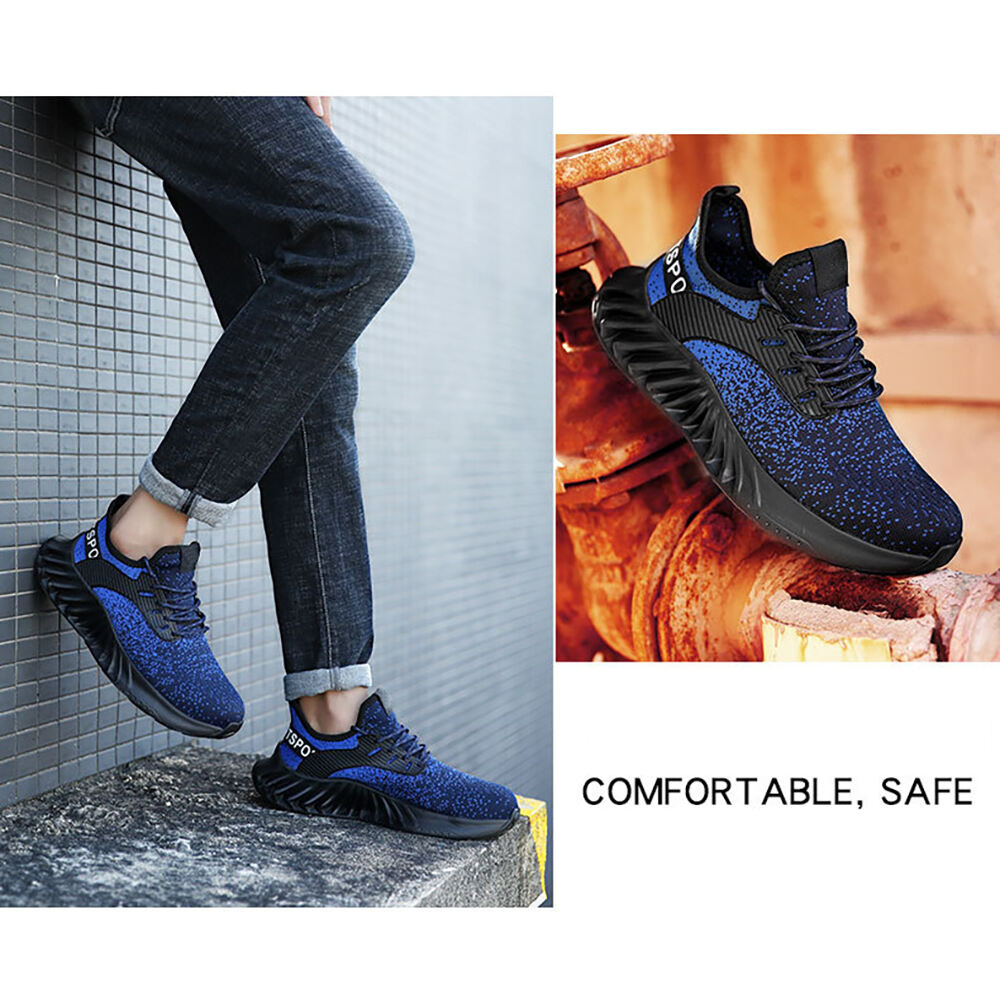 Fashion Anti-slip Steel Toecap Sport Lightweight Industrial Work Safety Shoes for Men Women manufacture