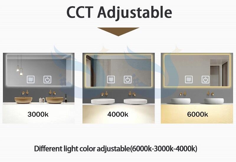 Smart Bathroom Mirror 24W Single Double Color Smart Control Capacitive Dimmer Led Light Touch Switch Sensor manufacture