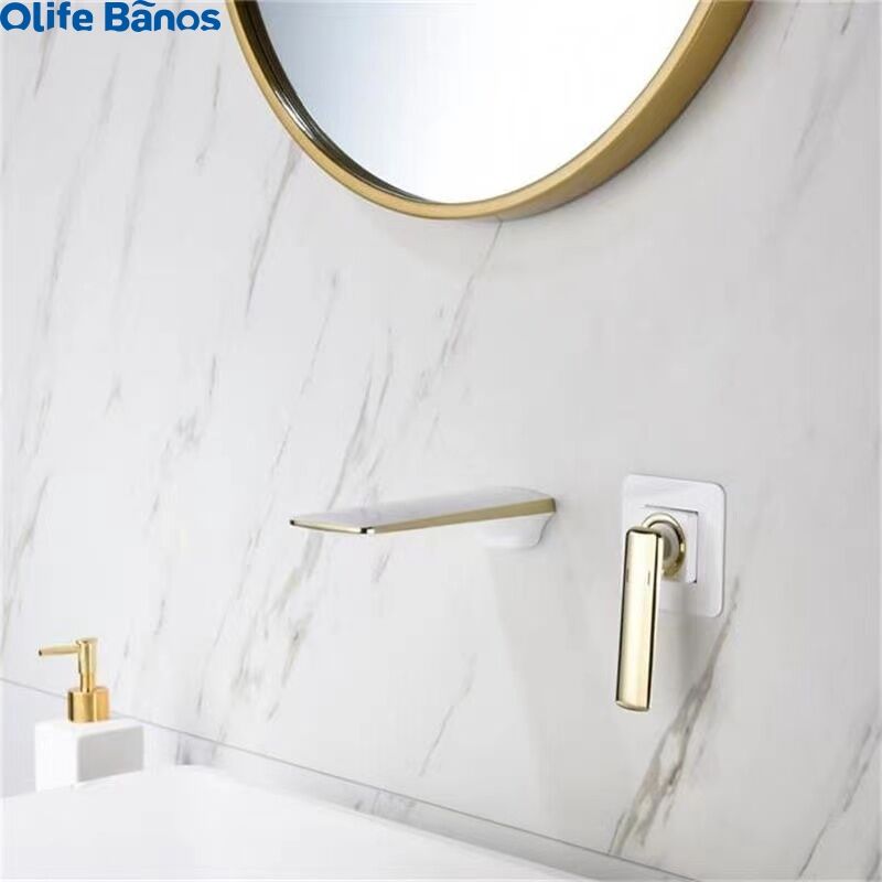 Kaiping new design brass concealed wall mounted cold and hot water single handle faucet wash basin mixer basin faucet manufacture