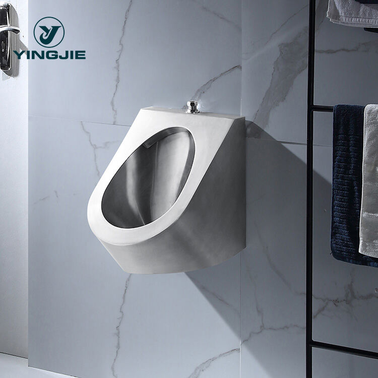 Hot Selling SS304 Male toilet Wall Hung Oval Waterless WC Bathroom Urinal Stainless Steel Toilets Sensor Urinal for Men