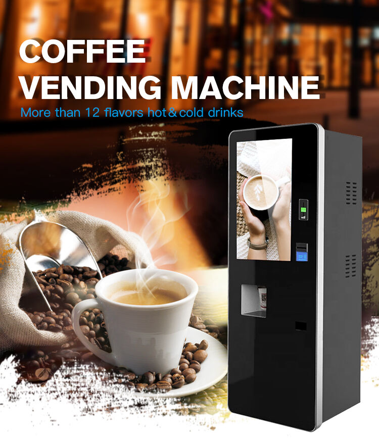 Máquina de venda automática de café para bebidas quentes e frias instantâneas totalmente automática inteligente com tela de toque de 32 polegadas