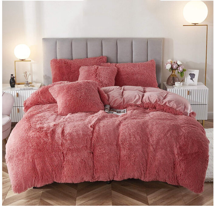 Very comfortable soft warm super soft crystal velvet duvet cover plush bedding factory