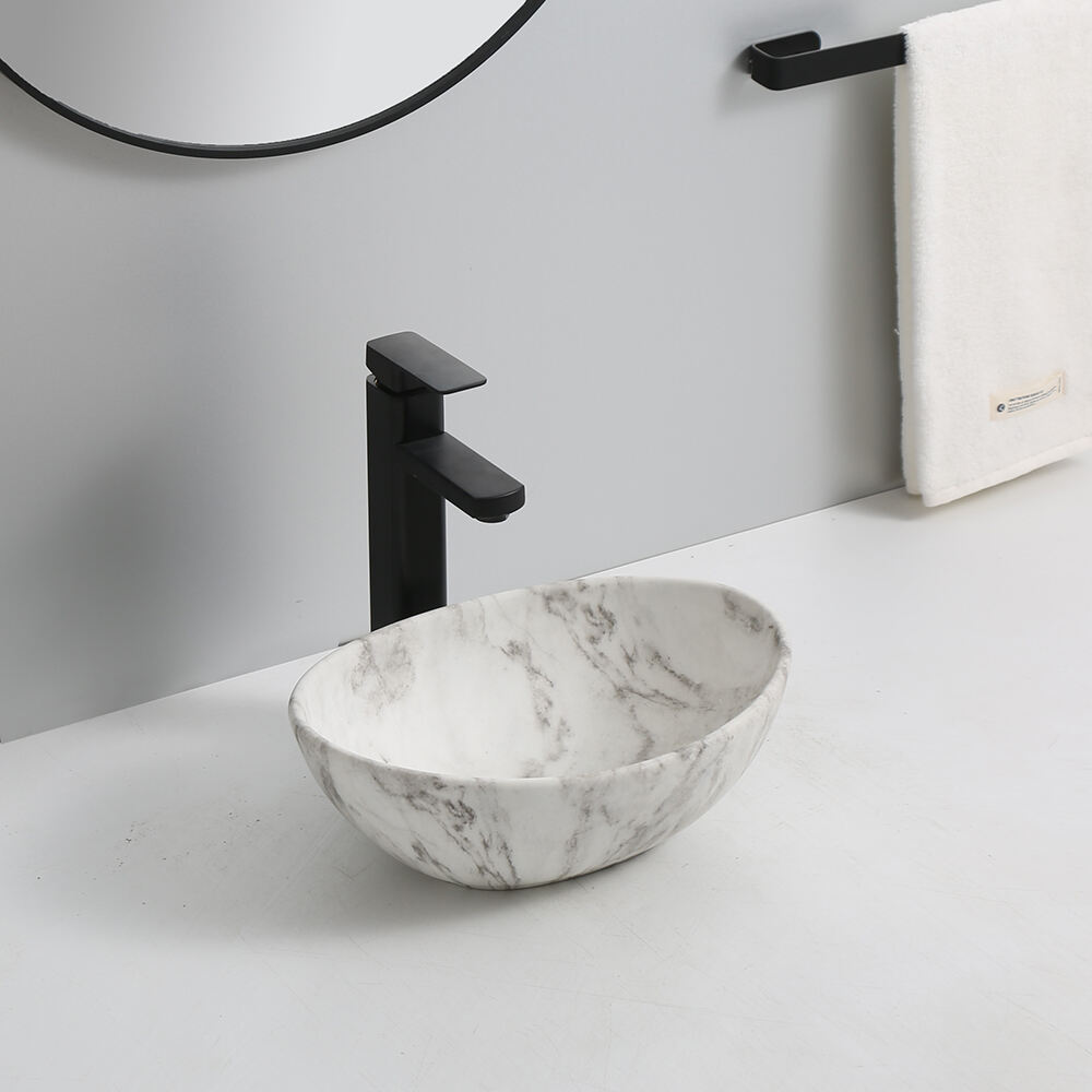 european ceramic luxury hotel modern marble table top fashion color bathroom wash basin manufacture