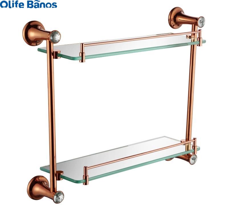 2023 new trend retro rose gold bright gold  brass base 5 pcs  bathroom accessories fittings towel rack for hotel details