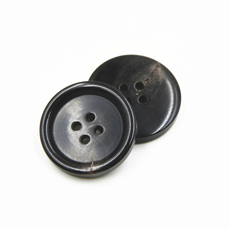 Custom durable sewing 4 hole pattern real natural horn buttons for clothes