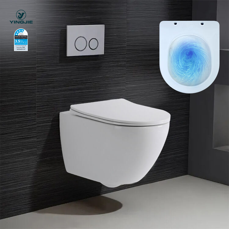 sanitary ware modern designed p trap wall mounted toilet bowl  wall hung toilet wc for bathroom