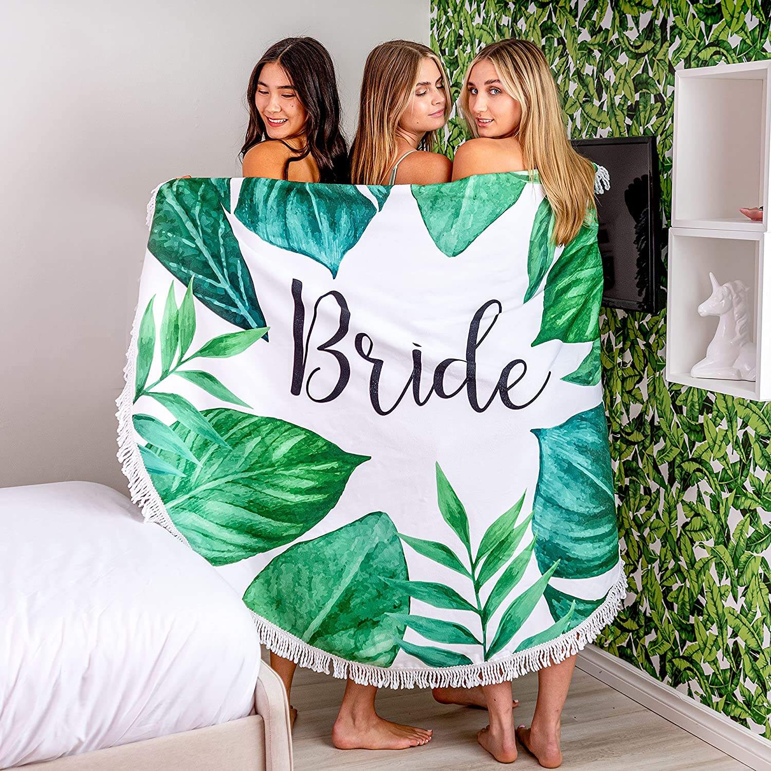Luxury Custom 100% Microfiber Round Beach Towel With Tassels Beach Towel Custom Design details