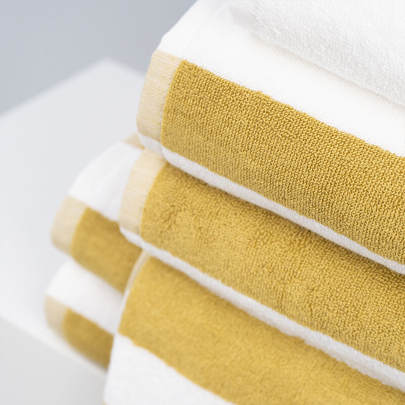 High quality 100% cotton highly absorbent pool towel custom stripe Embroidered logo swimming towel  beach towel supplier