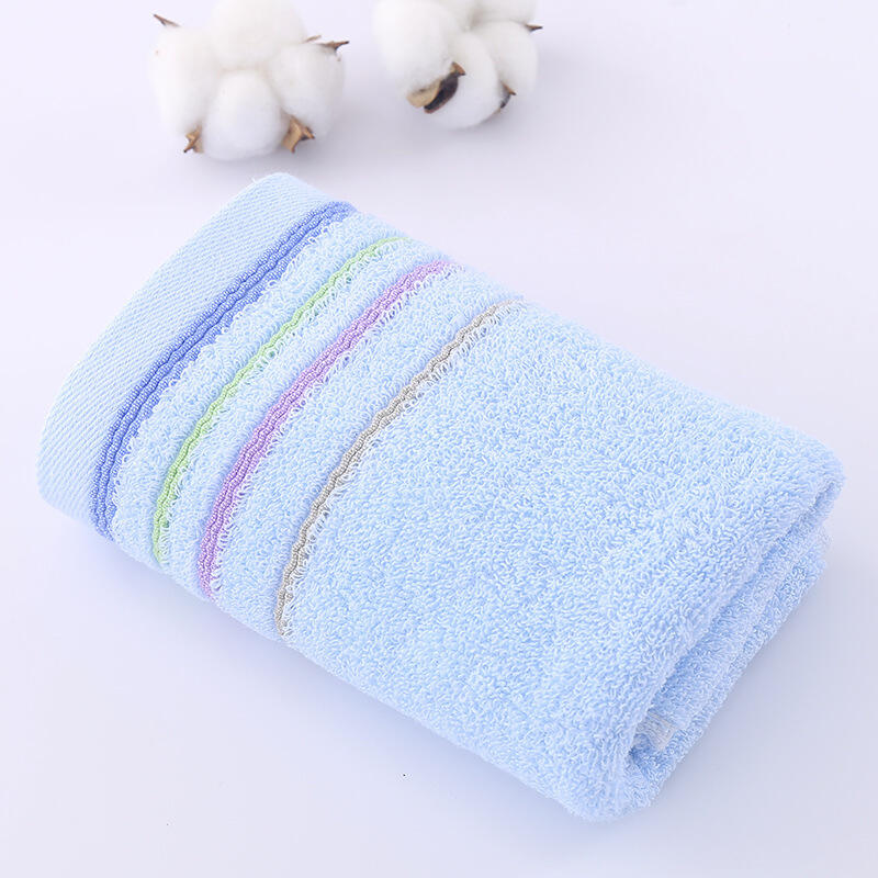 Multicolor cheapest Home Soft Plain Dyed Striped 100% Cotton bathroom towel factory