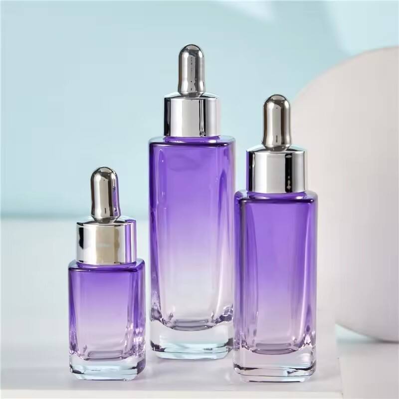 Custom 15ml30ml50ml glass bottle Serum glass Dropper Bottle skincare cosmetic Square dropper glass packaging details