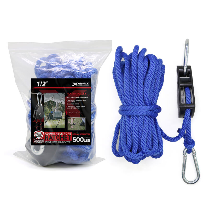 1/2 inch 500lbs rope ratchet tie down for hoisting securing large loads manufacture