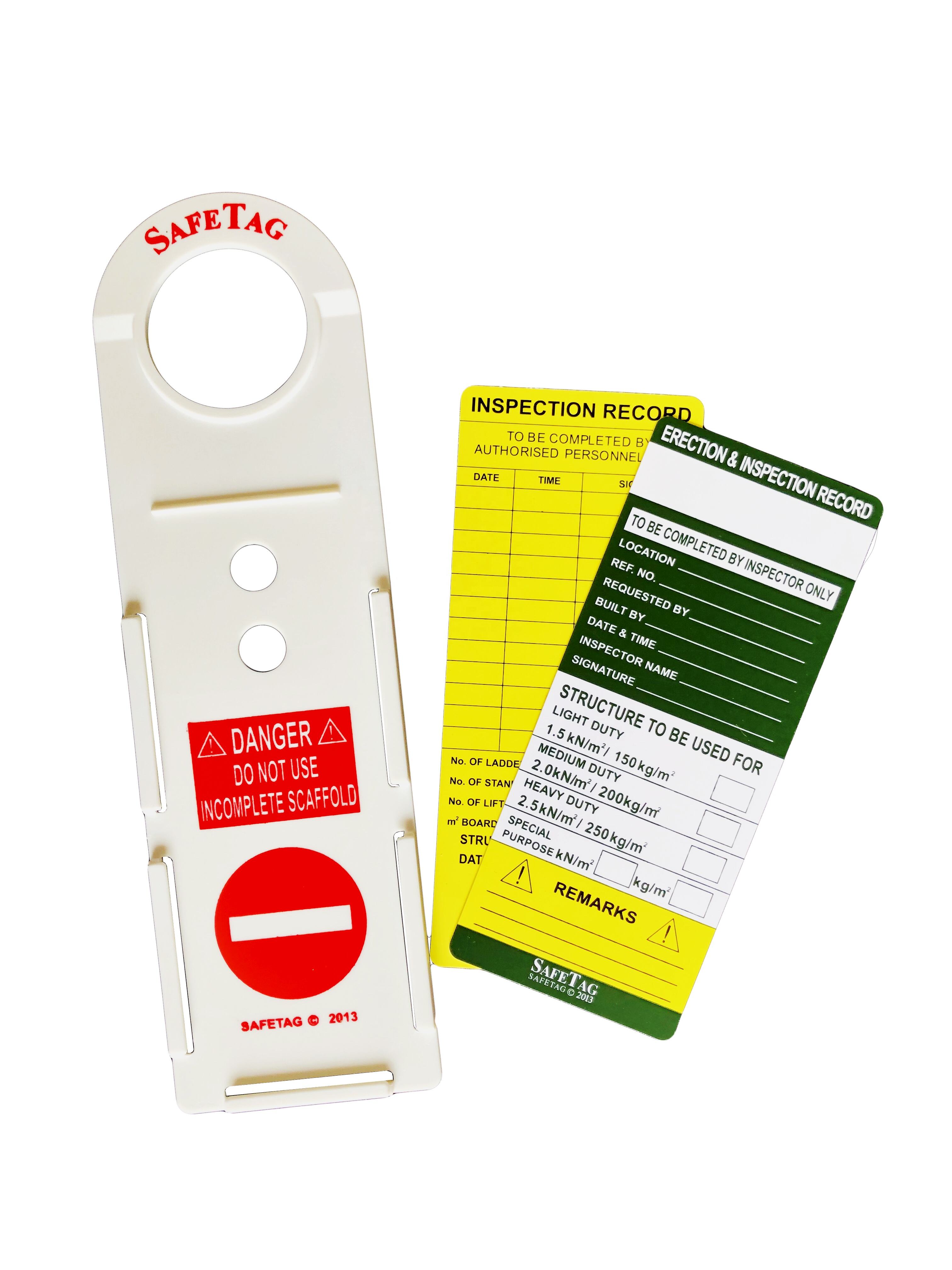 Universal Plastic Warning Sign Tower Scaffold Safety Tag Kits details