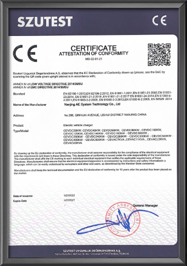 EV Charger CE Certificate
