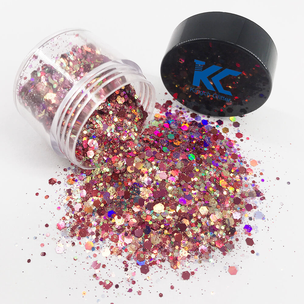 Custom Mixed Solvent Resistant Glitter Colors and Shapes 10 Gram Jar with LOW MOQ manufacture