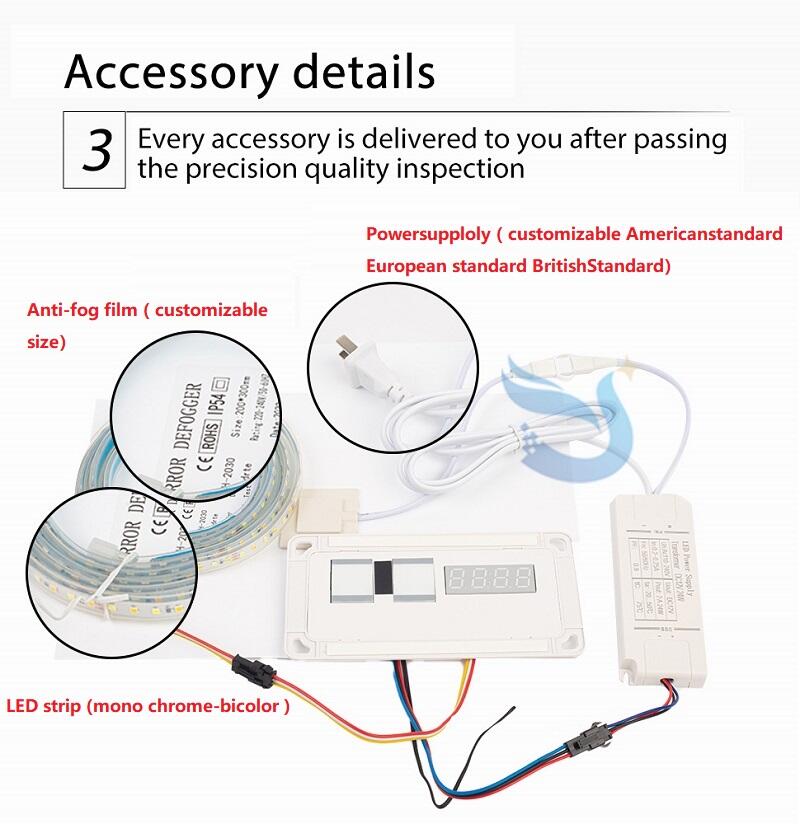 Wholesale Smart Bathroom Mirror Radar Sensor Led Dimmer Touch Switch With  Time Date Defogger supplier