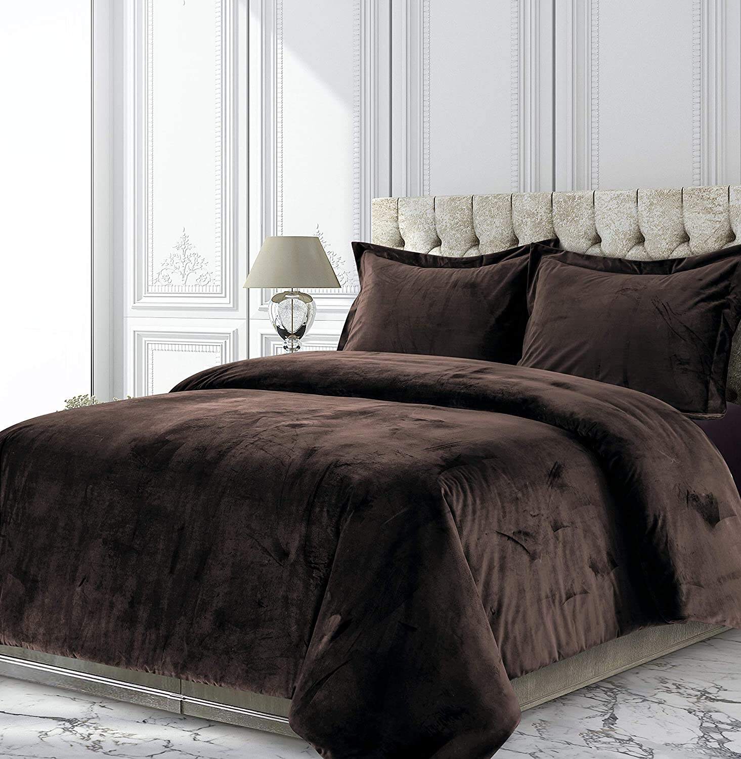 Wholesale 3 Pieces Winter Soft Thick bedding set Velvet comforter Oversized Solid duvet set factory