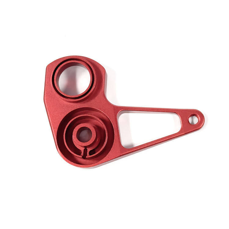 Precision CNC Machined Component with Vibrant Red Oxidation Finish for Enhanced Durability and Aesthetic Appeal details