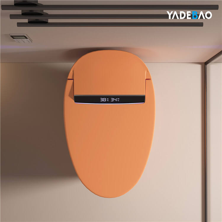 Floor Mounted Ceramic Automatic Toilet Bowl Bathroom Water Closet Orange Gold Smart Toilet Intelligent Wc Toilet details