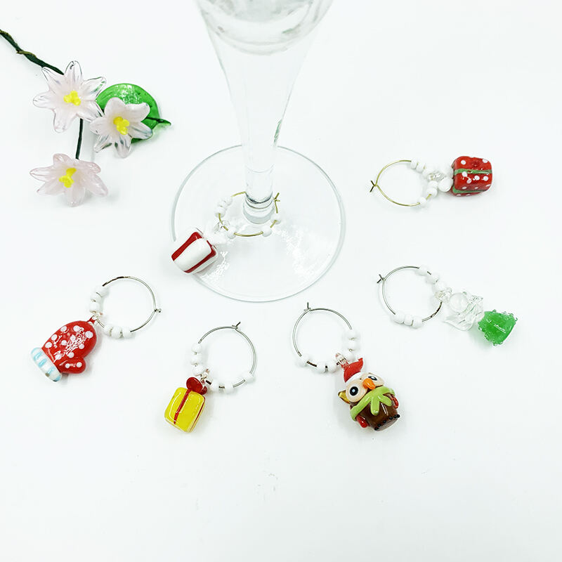 Bar Accessories Set Wine Charm Rings silicone Rubber Wine Glass Charms manufacture