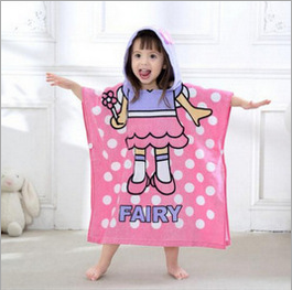 Quick-Dry Microfiber Soft Warm Beach kids hooded poncho towel supplier