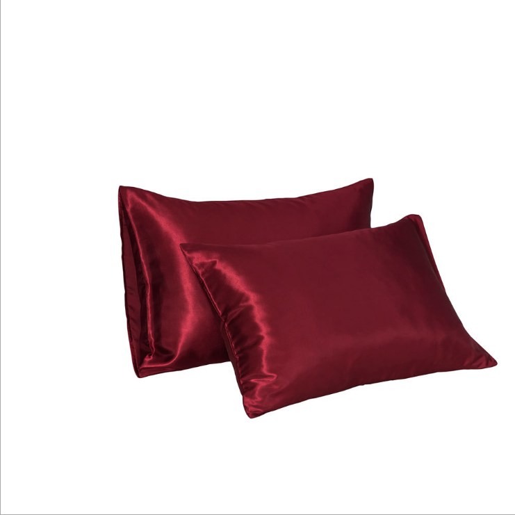 Lazada hot sale Satin pillow cover 2 pcs pillowcase Amazon summer cool ice silk pillow case manufacture