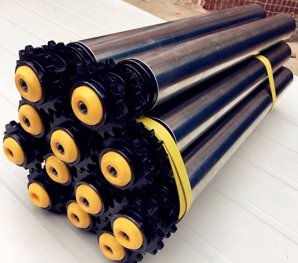 Good Quality Rotating Flexible Gravity Roller Conveyor Roller With 11Mm Hex Shaft For Material Handling Equipment Parts supplier