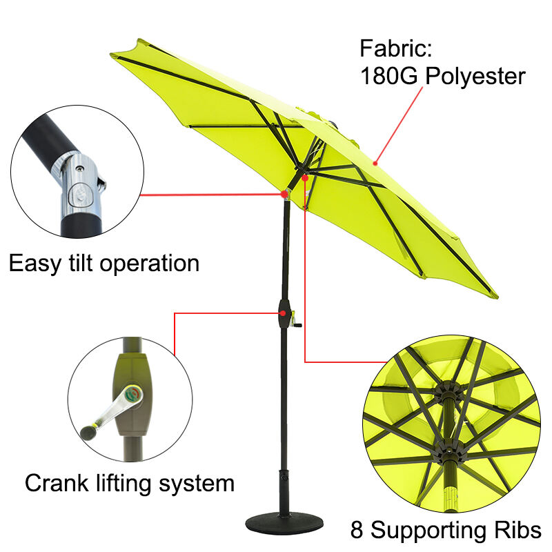 X Outdoor Garden Iron Outdoor furniture 9ft yard patio umbrella 180g polyester fabric Center Pole Parasol manufacture