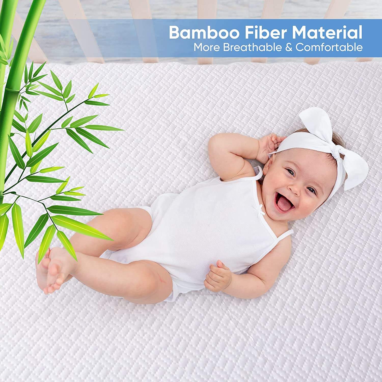 Custom Comfortable Soft Breathable Noiseless cooling 100% waterproof bamboo mattress cover details