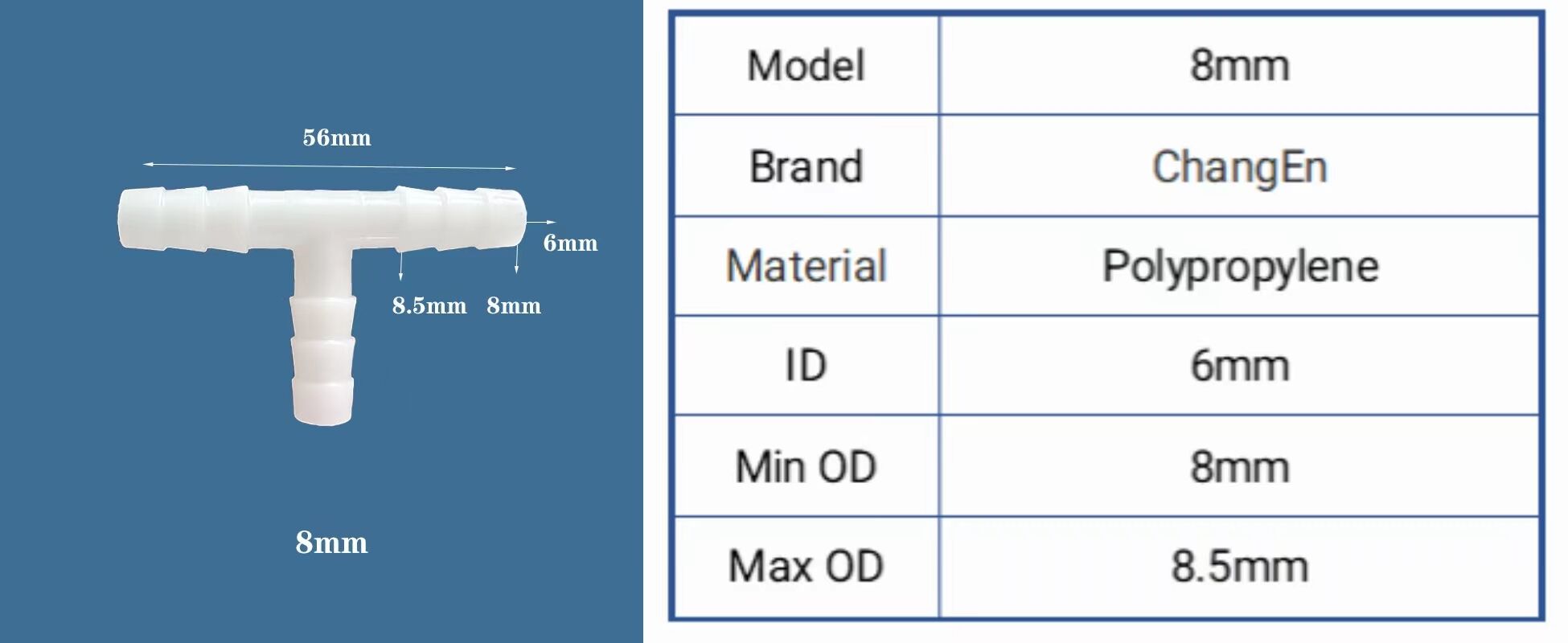 1/16" to 1/2" inches flow Control Components 3 Ways T-shaped Plastic Hose Barb Tee Reducer Fittings details