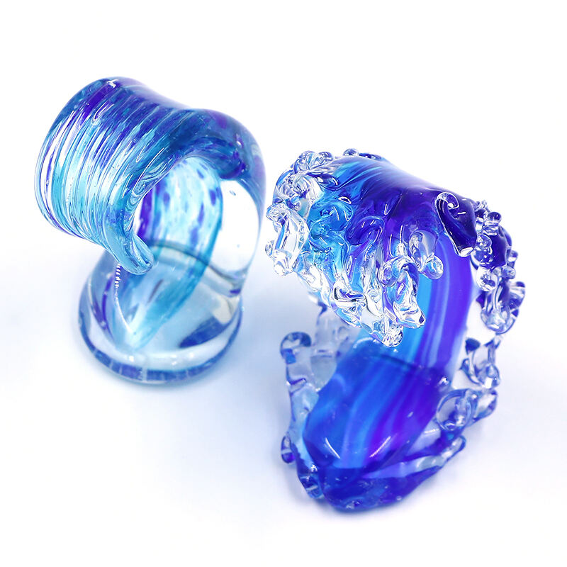 New Arrival Decorative Handmade Murano Lampwork Fusing Glass Craft Ocean Sea Wave Figurine details