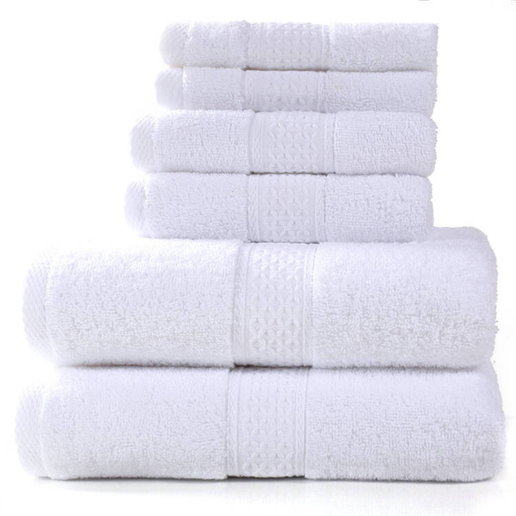 Hot Sale Fade Resistant 6 Piece 100% Cotton Towels Hand And Washcloth Bath Towel Sets