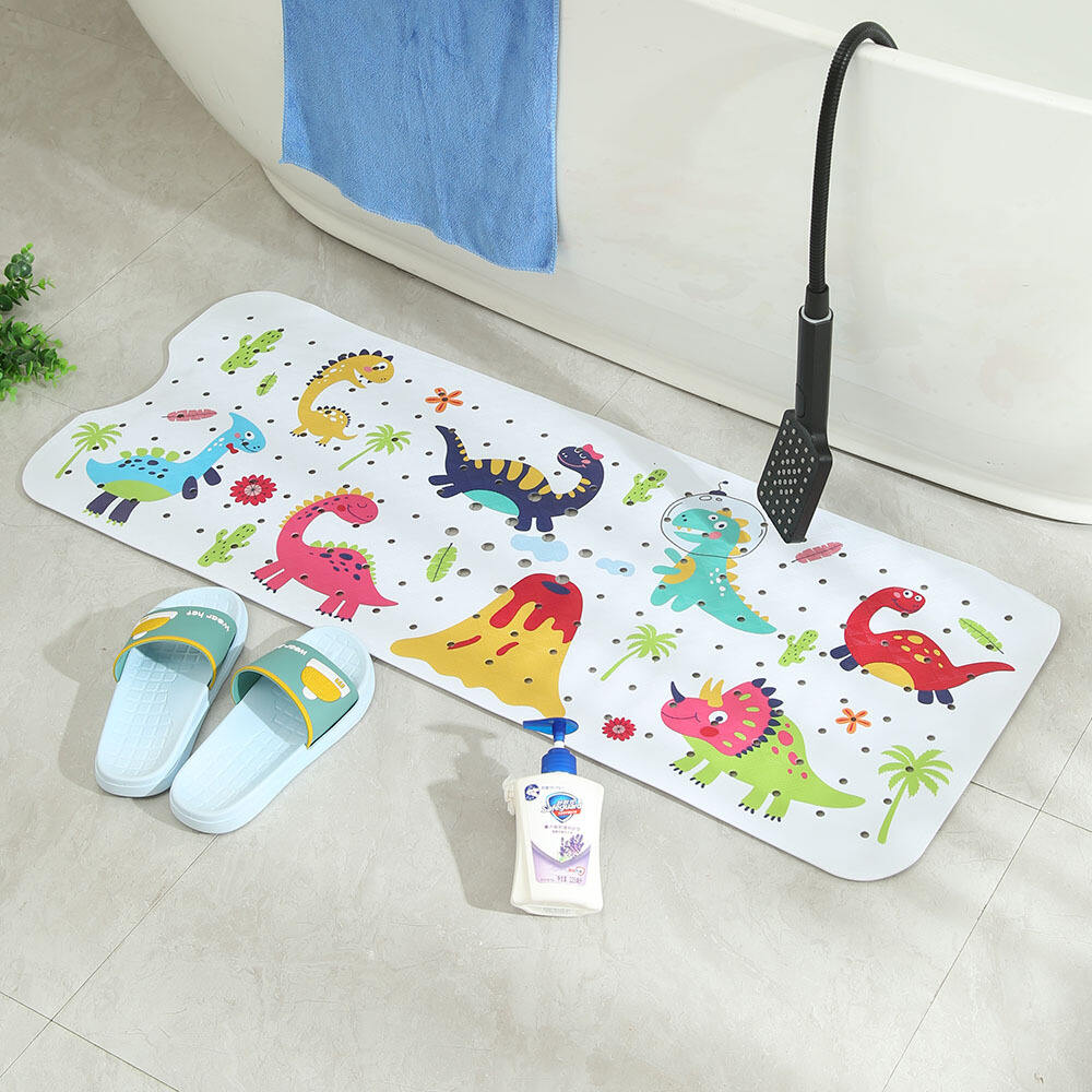 Baby Bath Mat for Tub for Kids 40 X 16 Inch Non Slip Cartoon Bath Tub Shower Mat Anti Slip with Drain Holes and Suction Cups factory