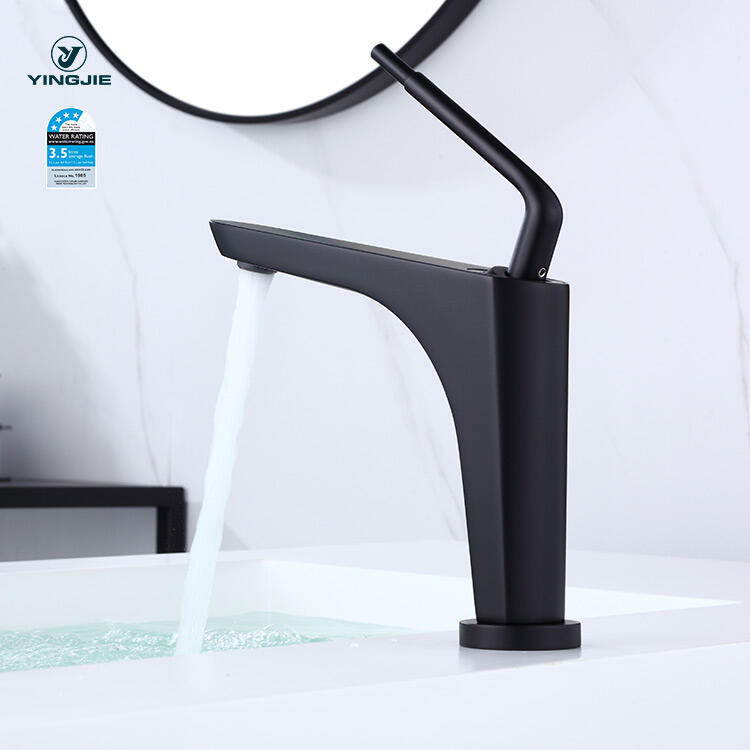 matte black bathroom sink faucets hot and cold water mixer for hotel