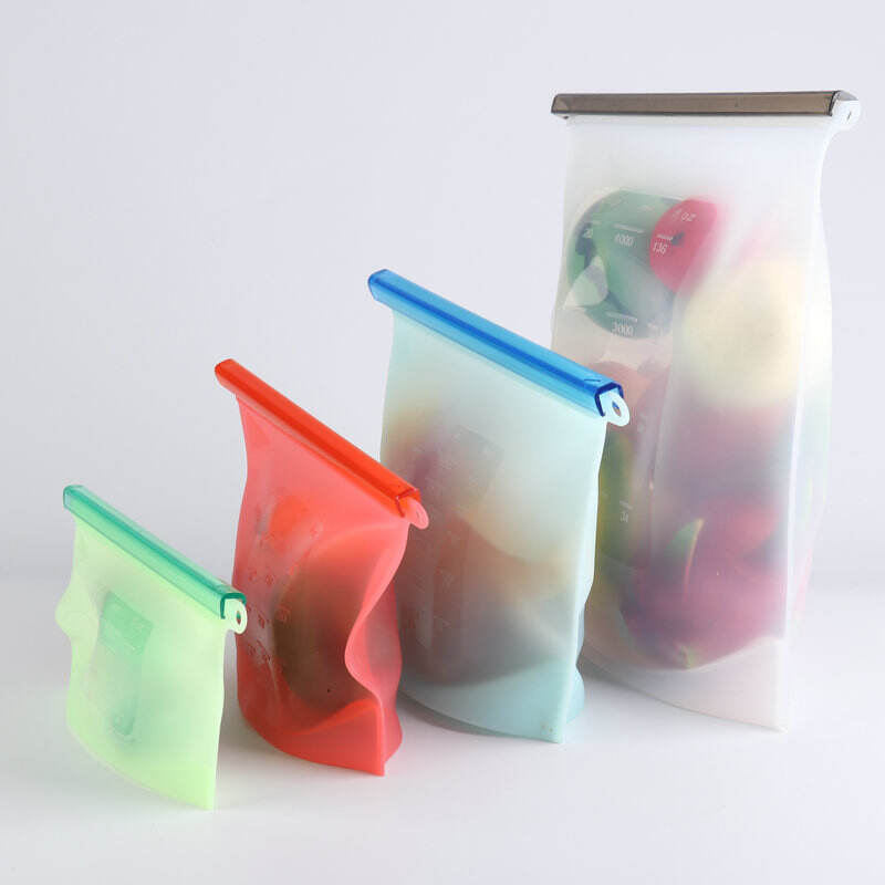 Reusable Silicone Food Storage Bag Waterpoof Leakproof Snack For milk and bread details