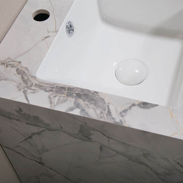 european style square sintered stone marble pedestal basin manufacture